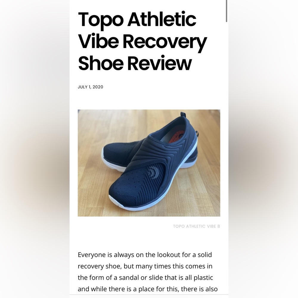 Topo Athletic Vibe Recovery Shoe black white 10.5 NWT